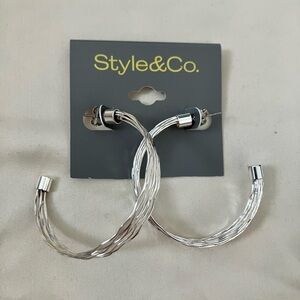 Style & Co. Silver Twisted Hoop Earrings